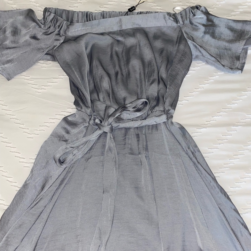 Bardot Blue Off-Shoulder Dress
